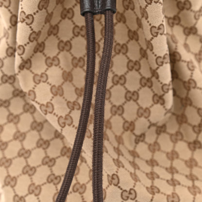 Gucci Monogram Dollar Calfskin O Drawstring Backpack Beige Ebony Testa di Moro Dark Chocolate 9 of 9