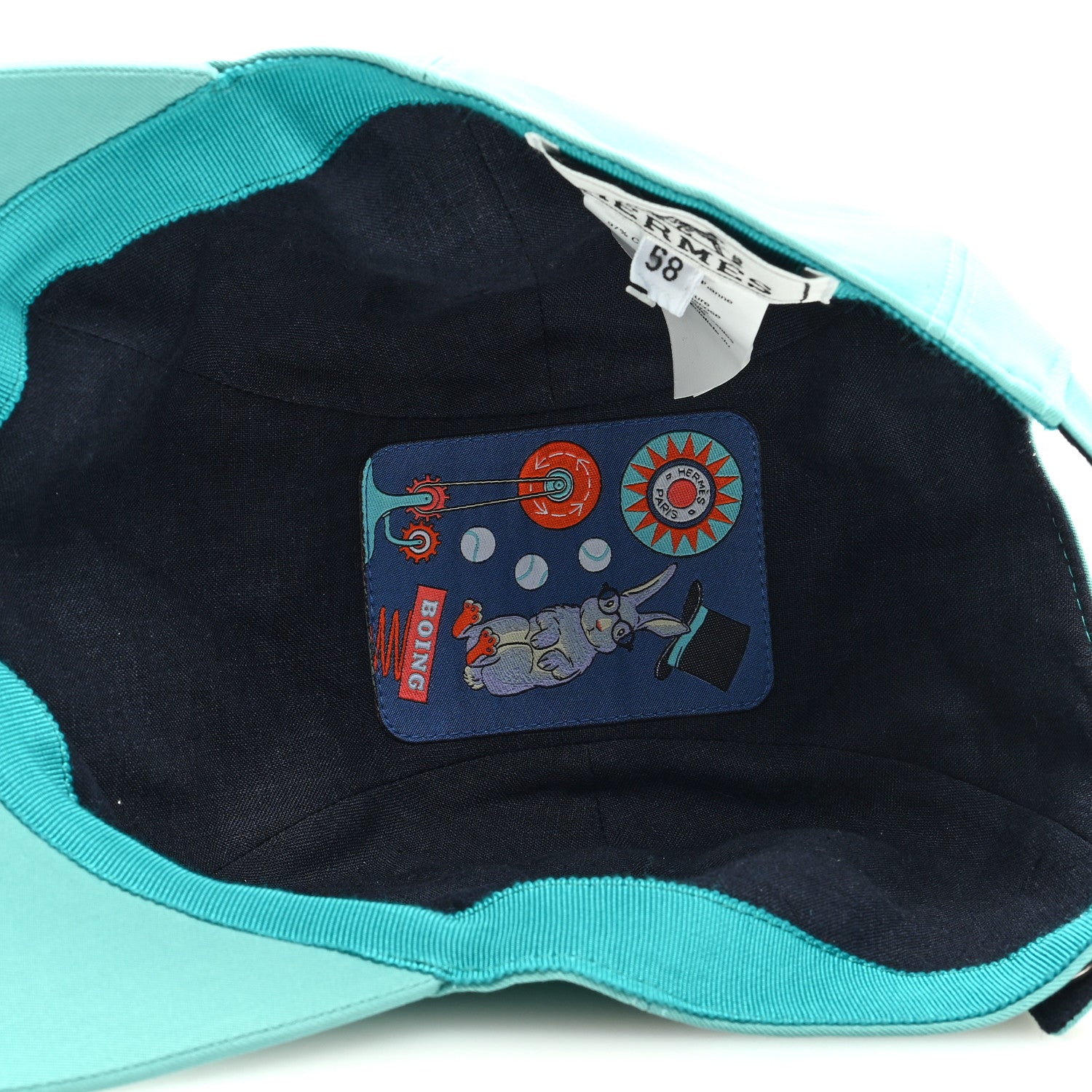 Hermes Cotton Miles H Circle Hat 58 Lagon 6 of 7