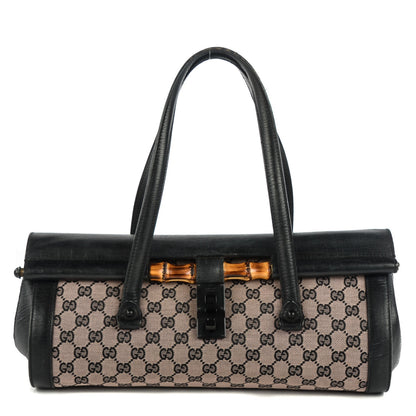 Gucci Monogram Bamboo Bullet Handbag Black 1 of 9