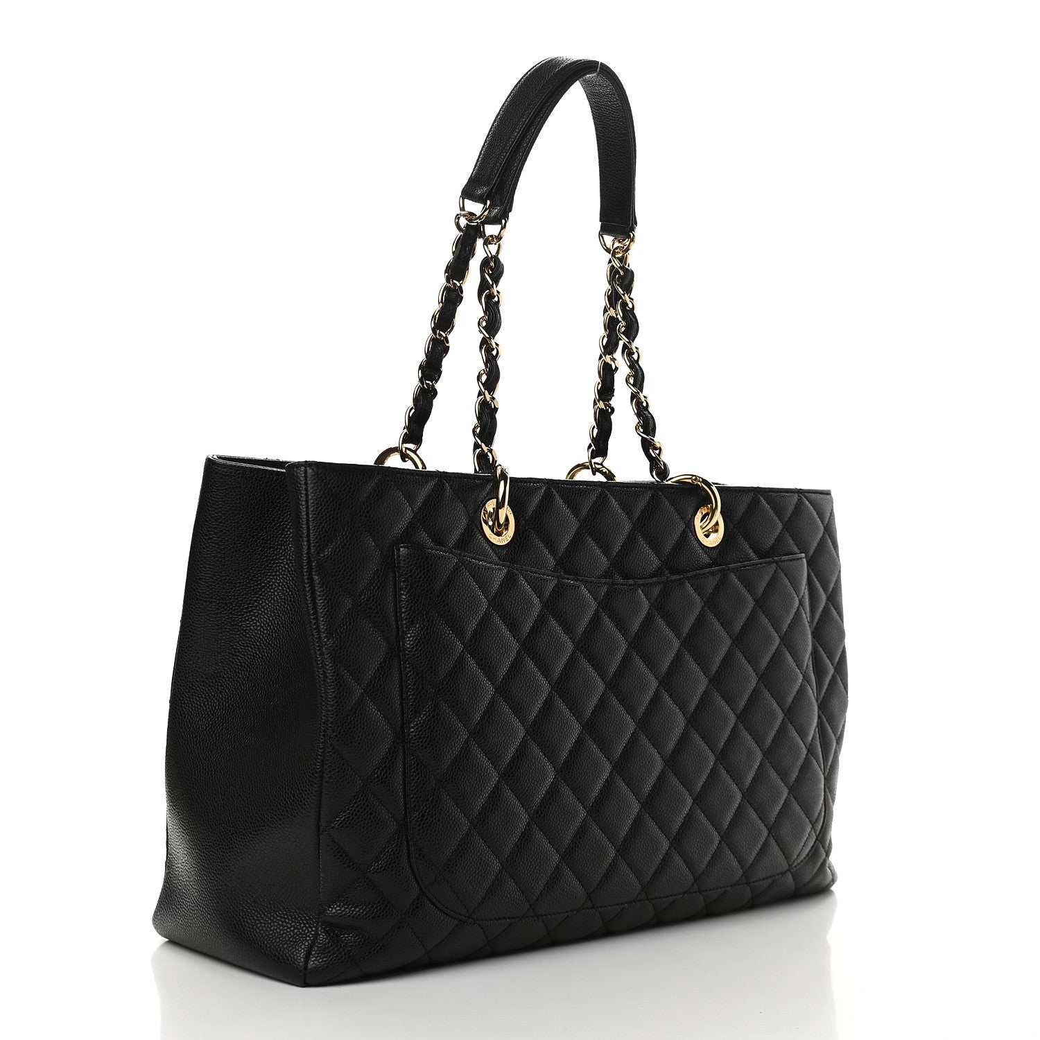 Chanel Caviar Quilted XL Grand Shopping Tote GST Black 3 of 10