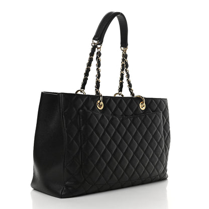 Chanel Caviar Quilted XL Grand Shopping Tote GST Black 3 of 10