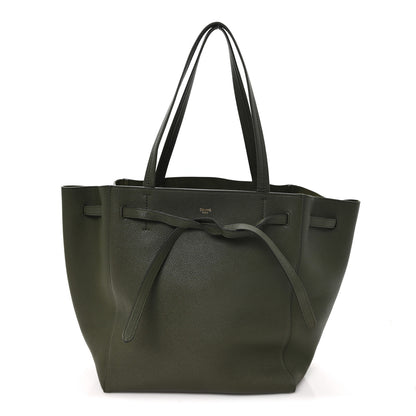 Celine Soft Grained Calfskin Medium Cabas Phantom Dark Khaki 1 of 9