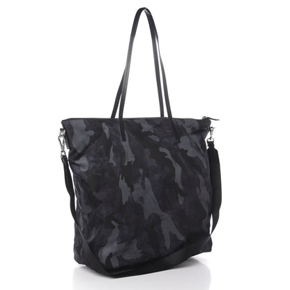 Prada Tessuto Nylon Stampato Camouflage Tote Blue 4 of 9