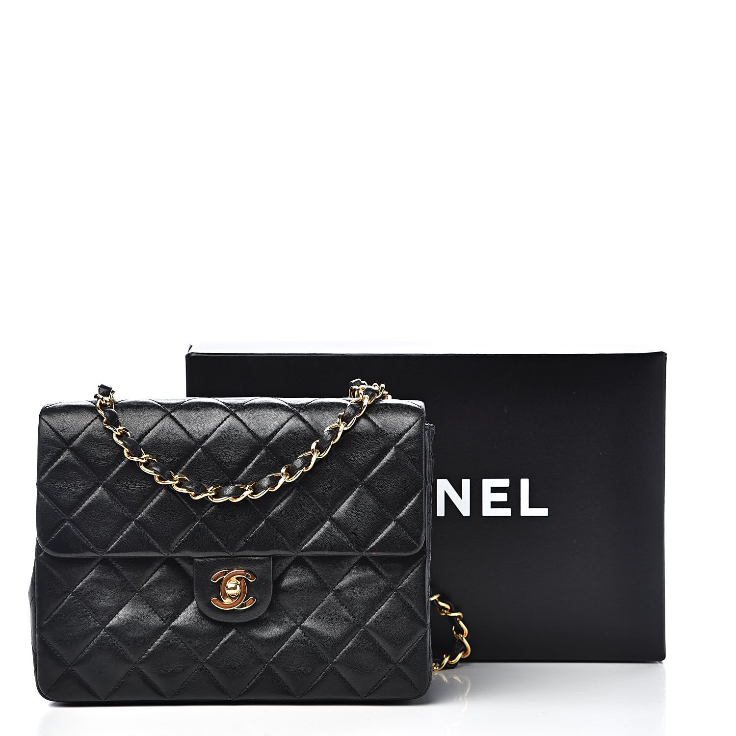 Chanel Lambskin Quilted Mini Square Flap Black 11 of 11