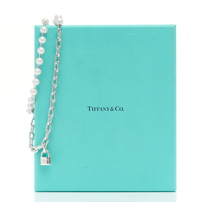 Tiffany Sterling Silver Freshwater Cultured Pearl HardWear Lock Bracelet 7 of 7
