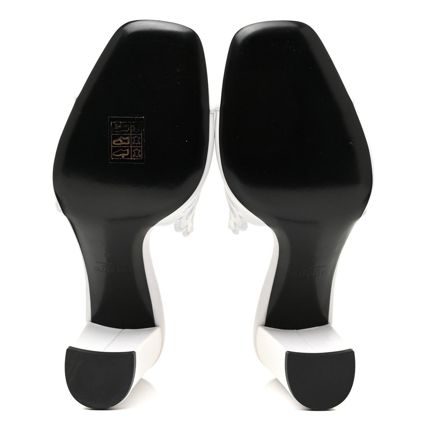 Calfskin Vlogo Lasercut Slide Sandals 39 Optic White