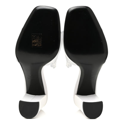 Valentino Garavani Calfskin Vlogo Lasercut Slide Sandals 39 Optic White 5 of 7