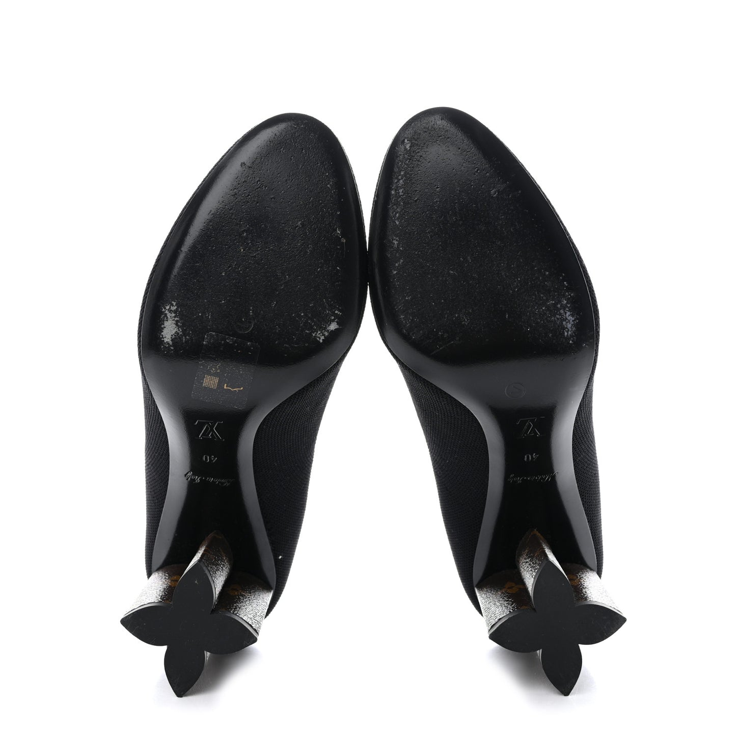 Monogram Stretch Fabric Silhouette Ankle Boots 40 Black