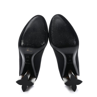 Louis Vuitton Monogram Stretch Fabric Silhouette Ankle Boots 40 Black 5 of 10