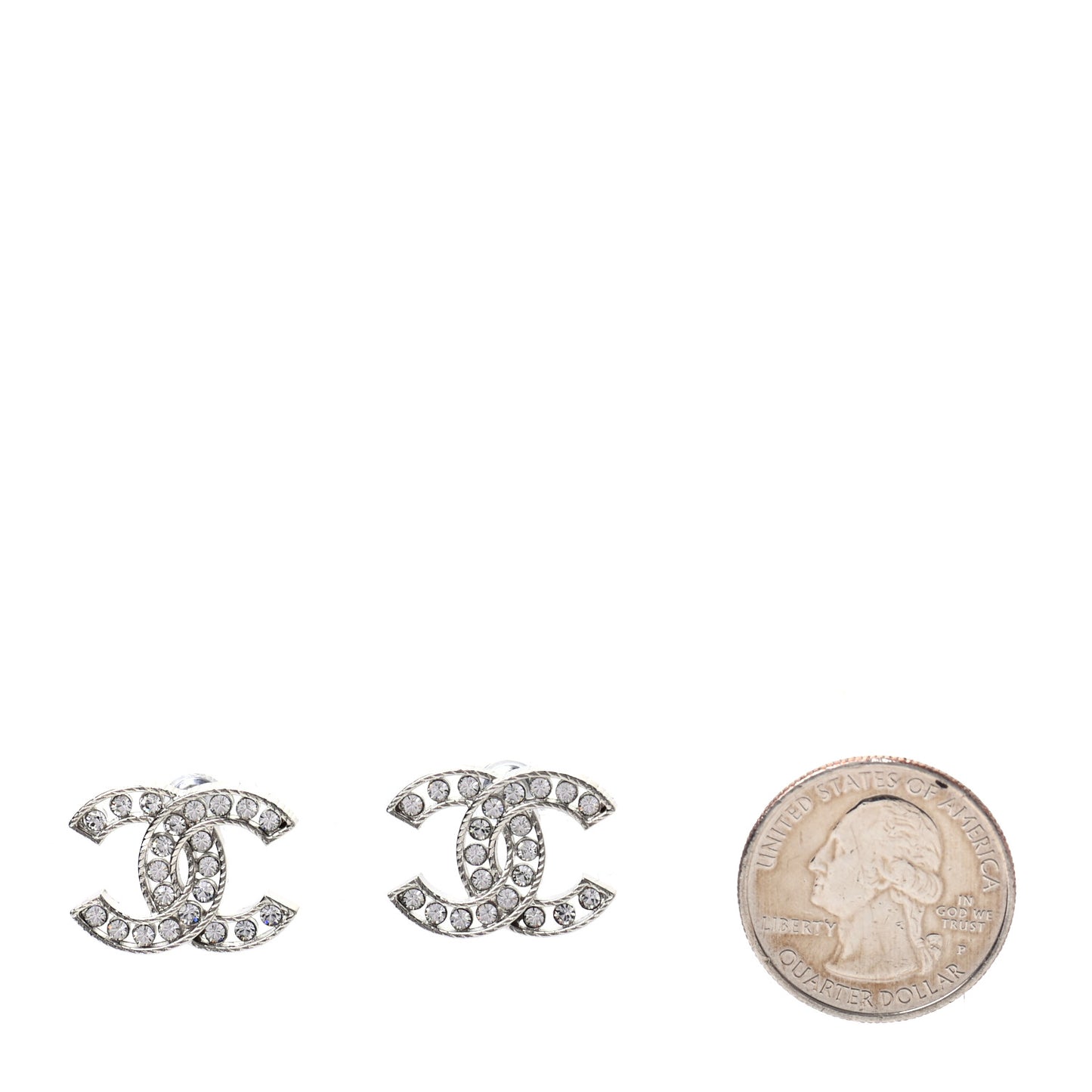 Crystal CC Earrings Silver