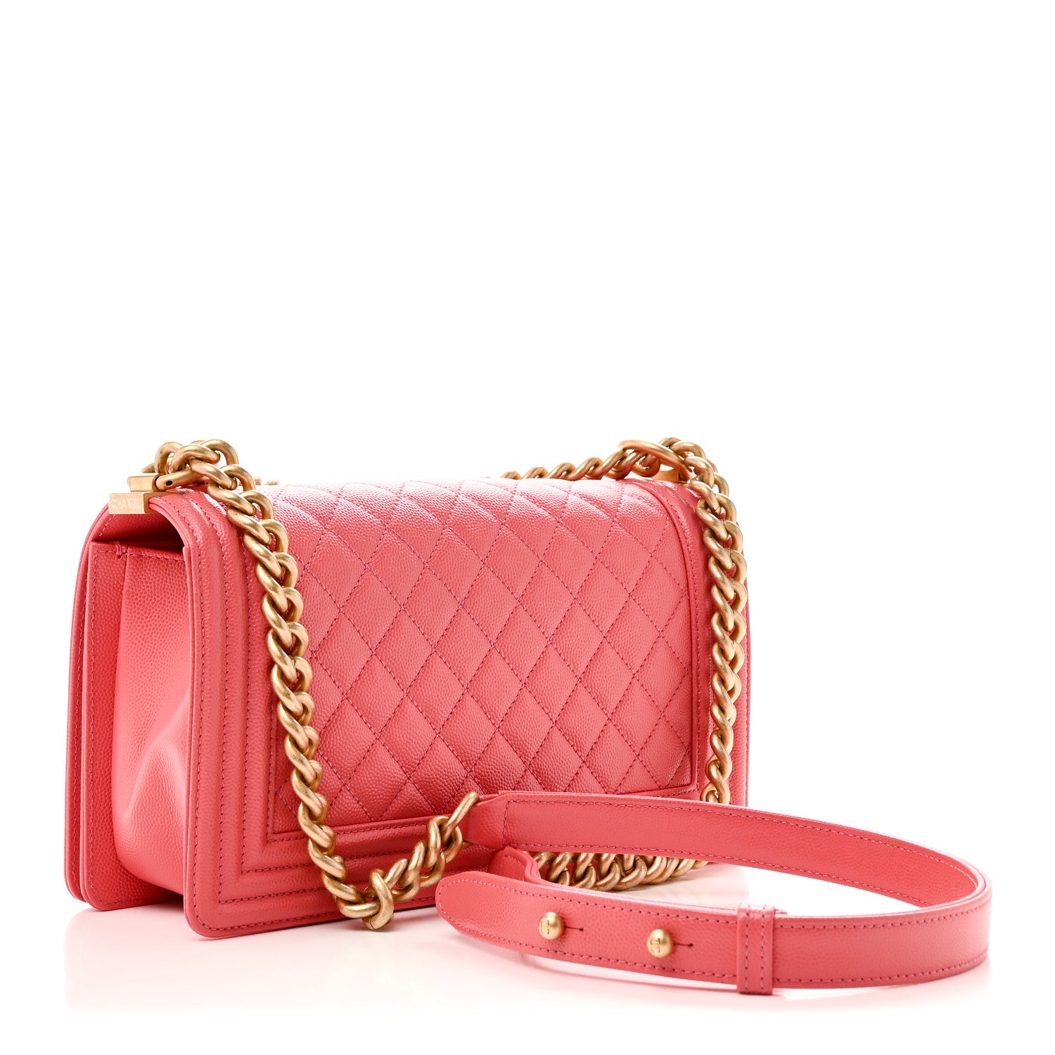 Chanel Caviar Quilted Medium Boy Flap Coral 3 of 10