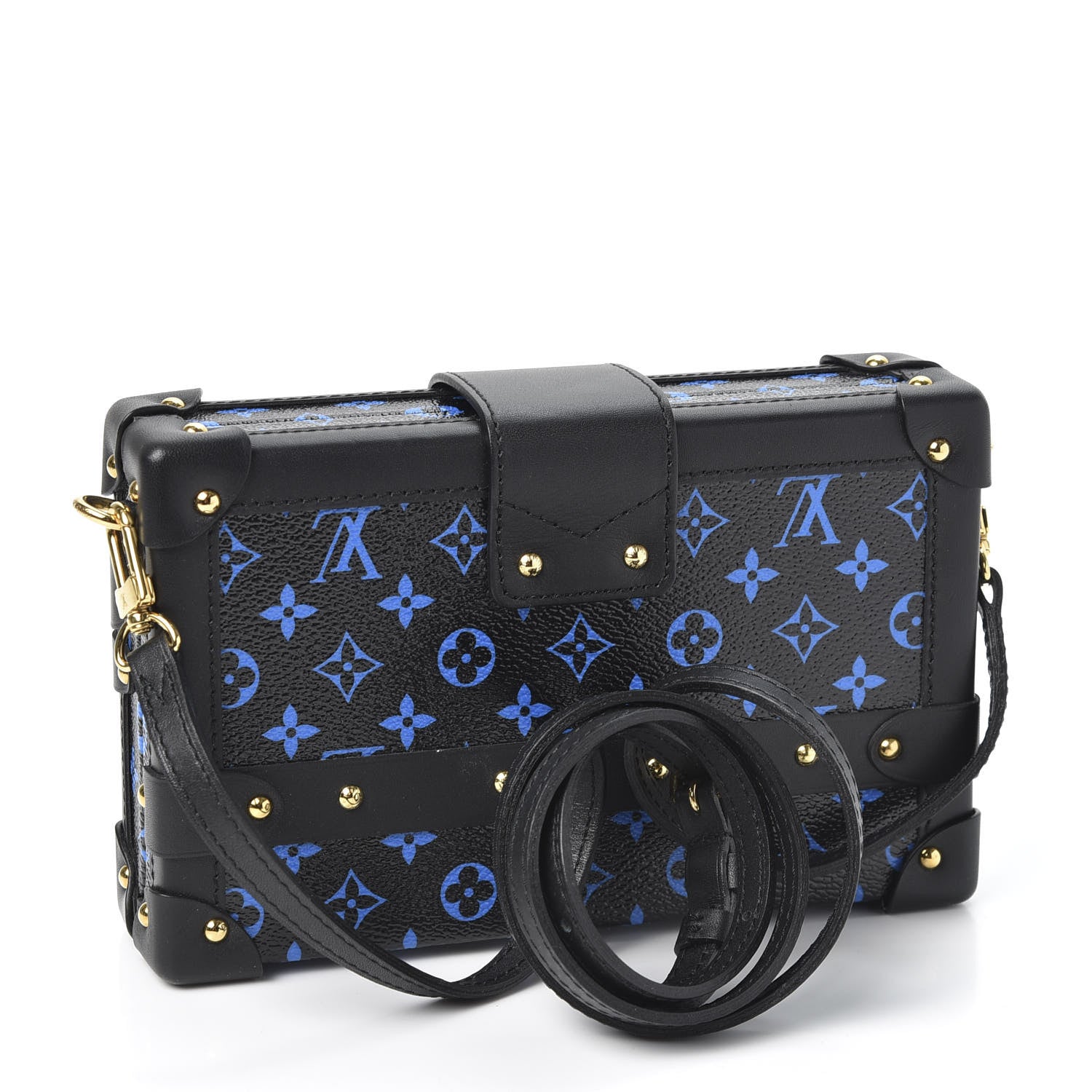 Louis Vuitton Monogram Petite Malle Blue Black 2 of 8