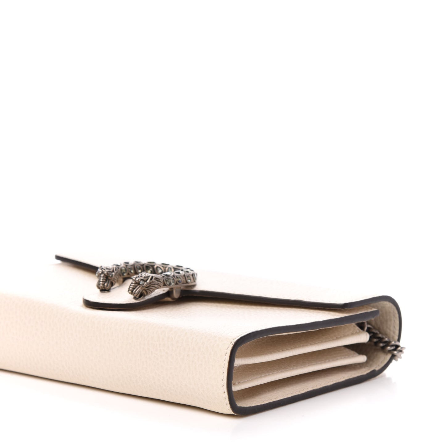 Dollar Calfskin Mini Dionysus Chain Wallet Mystic White
