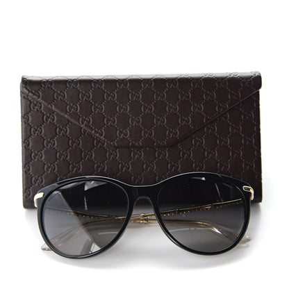 Gucci Crystal Bamboo Cat Eye Sunglasses GG3771 Black Gold 10 of 10