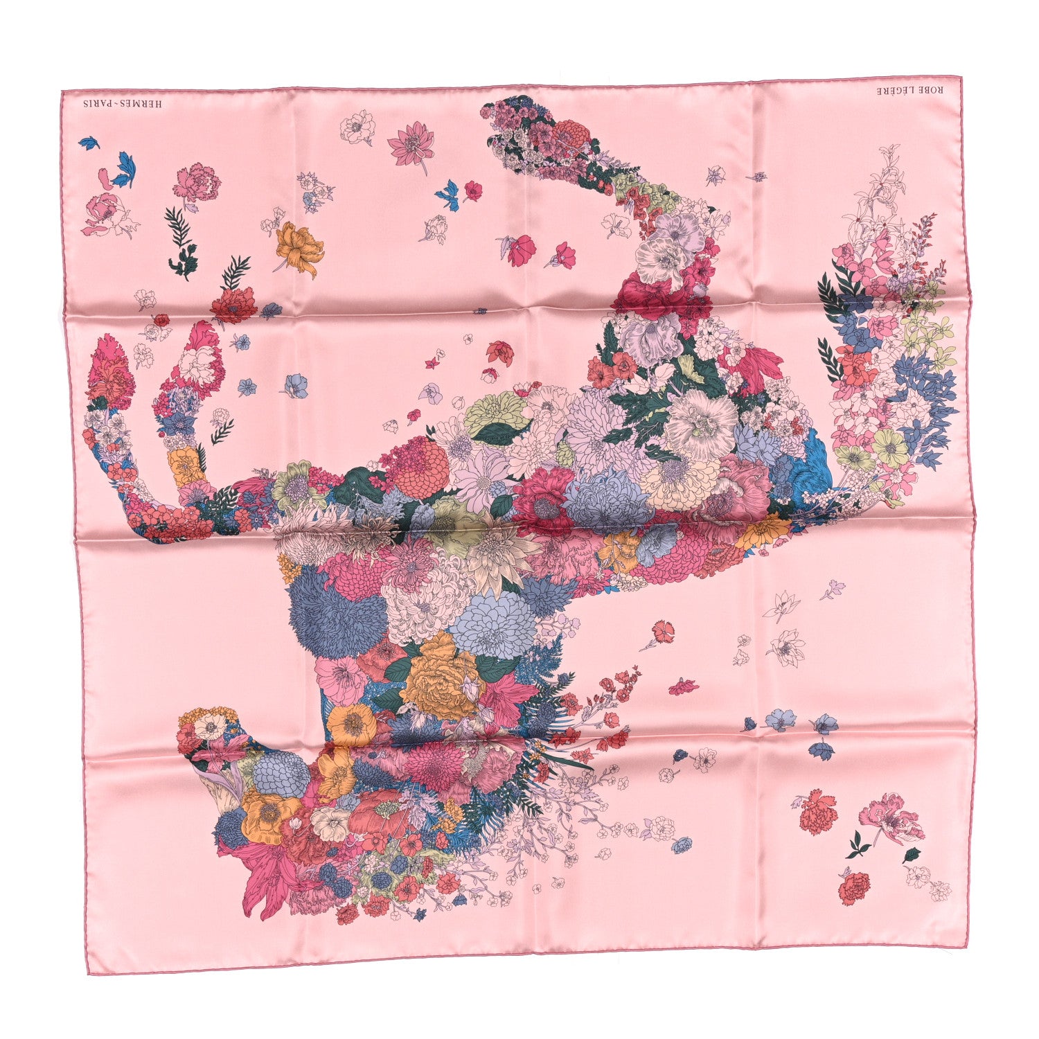 Hermes Silk Robe Legere Scarf 90 Rose Hortensia Bleu 1 of 4