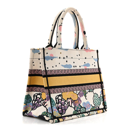 Christian Dior Canvas Embroidered Ciel De Reve Small Book Tote Latte Multicolor 3 of 14