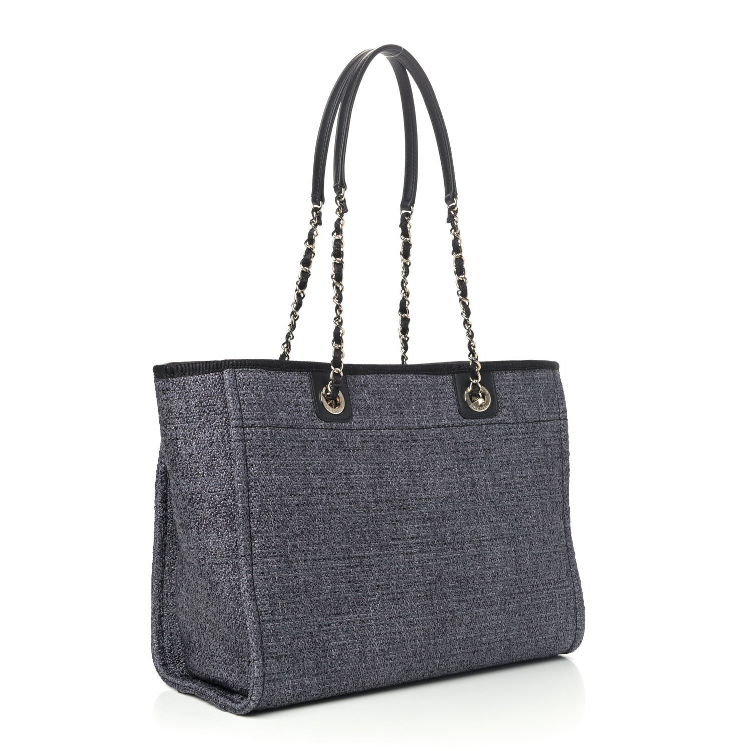 Chanel Lurex Boucle Small Deauville Tote Black 2 of 4