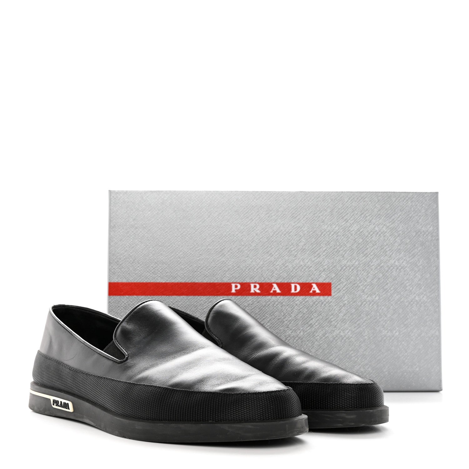 Prada Calfskin Mens Slip On Sneakers 8 Black 15 of 15