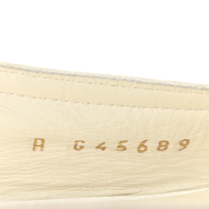 Chanel Satin Crystal Lambskin Grosgrain Bow CC Slingback Flats 35 White Black 9 of 10