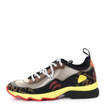 Fendi Technical Mesh Lycra FFreedom Patchwork Sneakers 38 Nude Tobacco Black 1 of 10