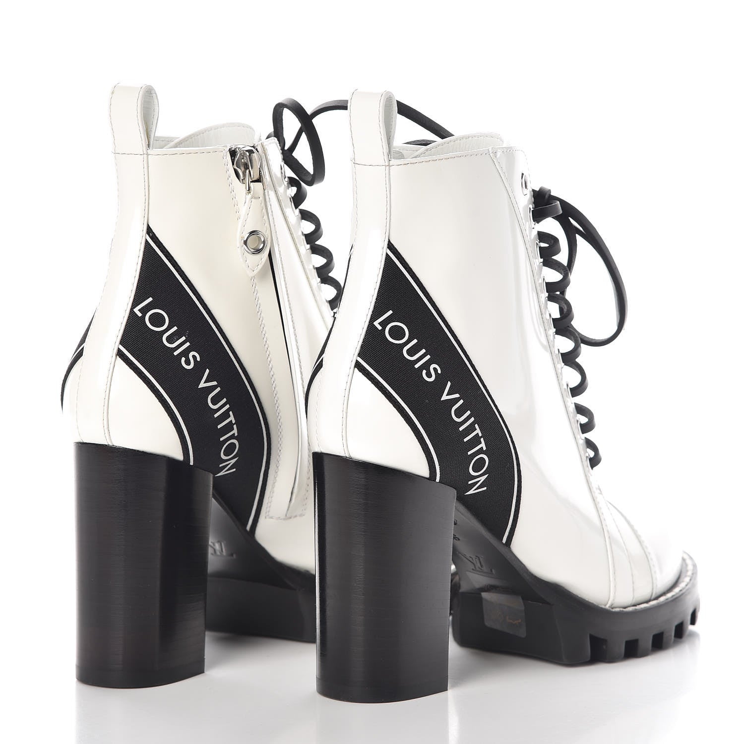 Louis Vuitton Patent Calfskin Star Trail Ankle Boots 36 White 4 of 10