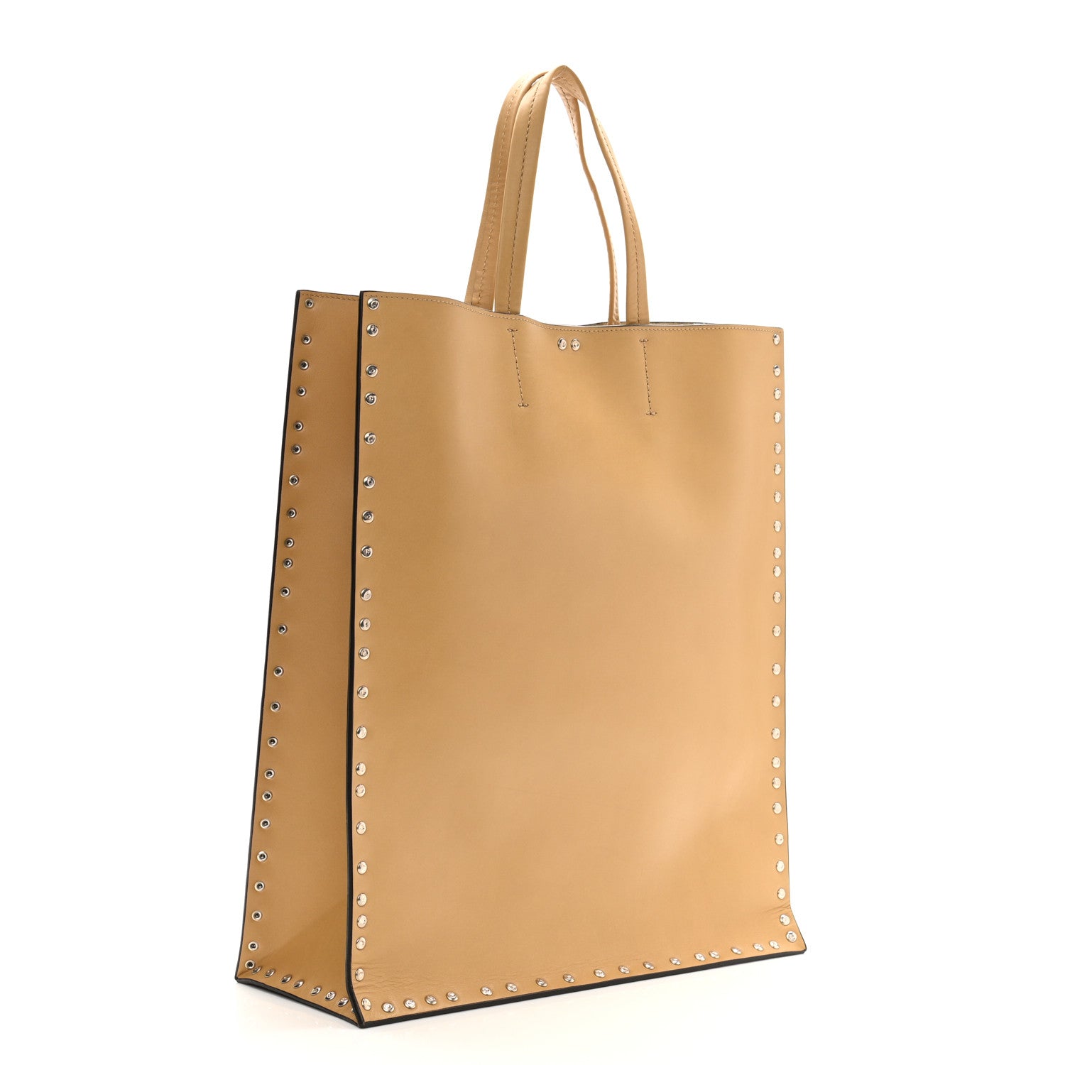Celine Satinated Natural Calfskin Large Studs Vertical Cabas Sand 3 of 10