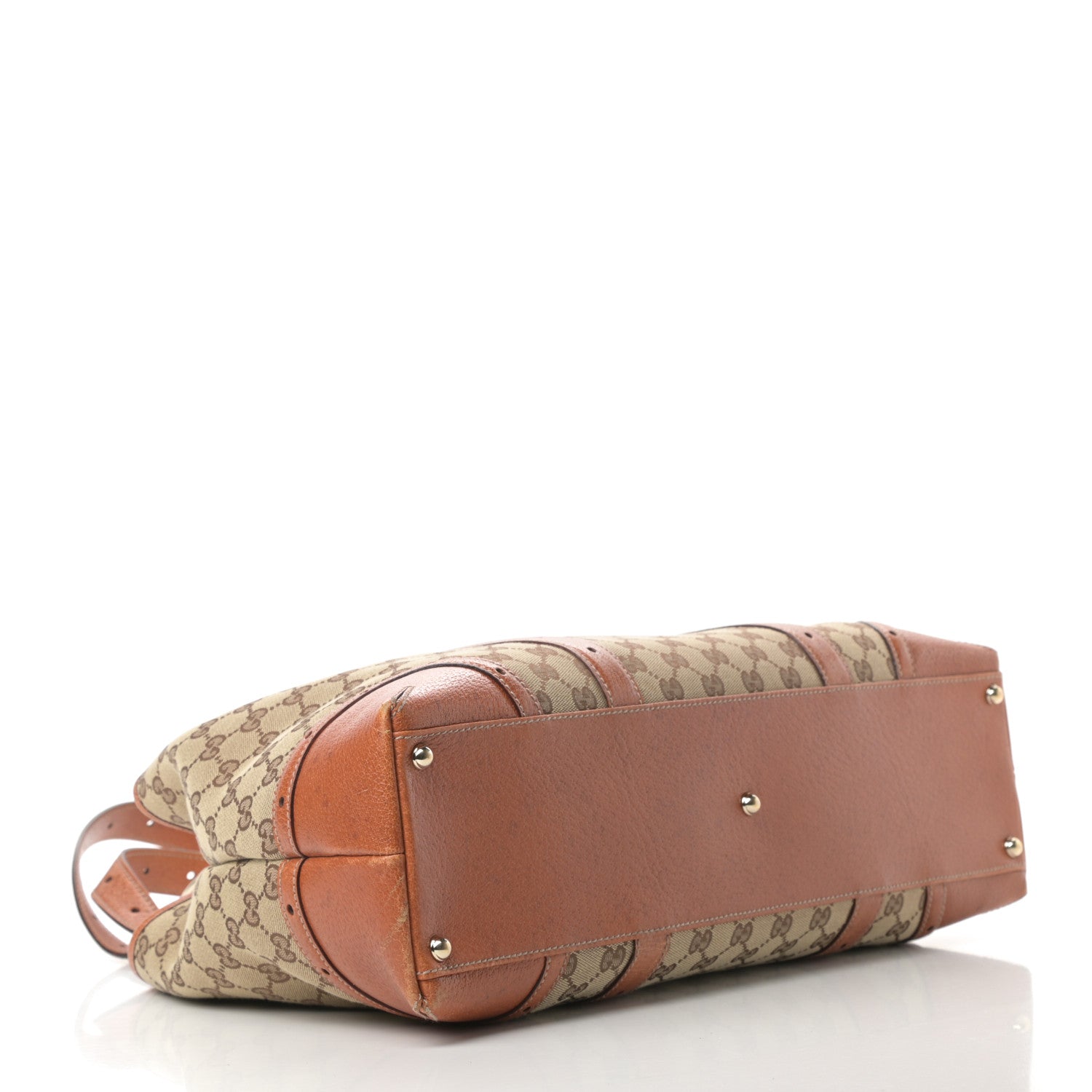 Gucci Monogram Horsebit Large Glam Shoulder Bag Brown 4 of 16