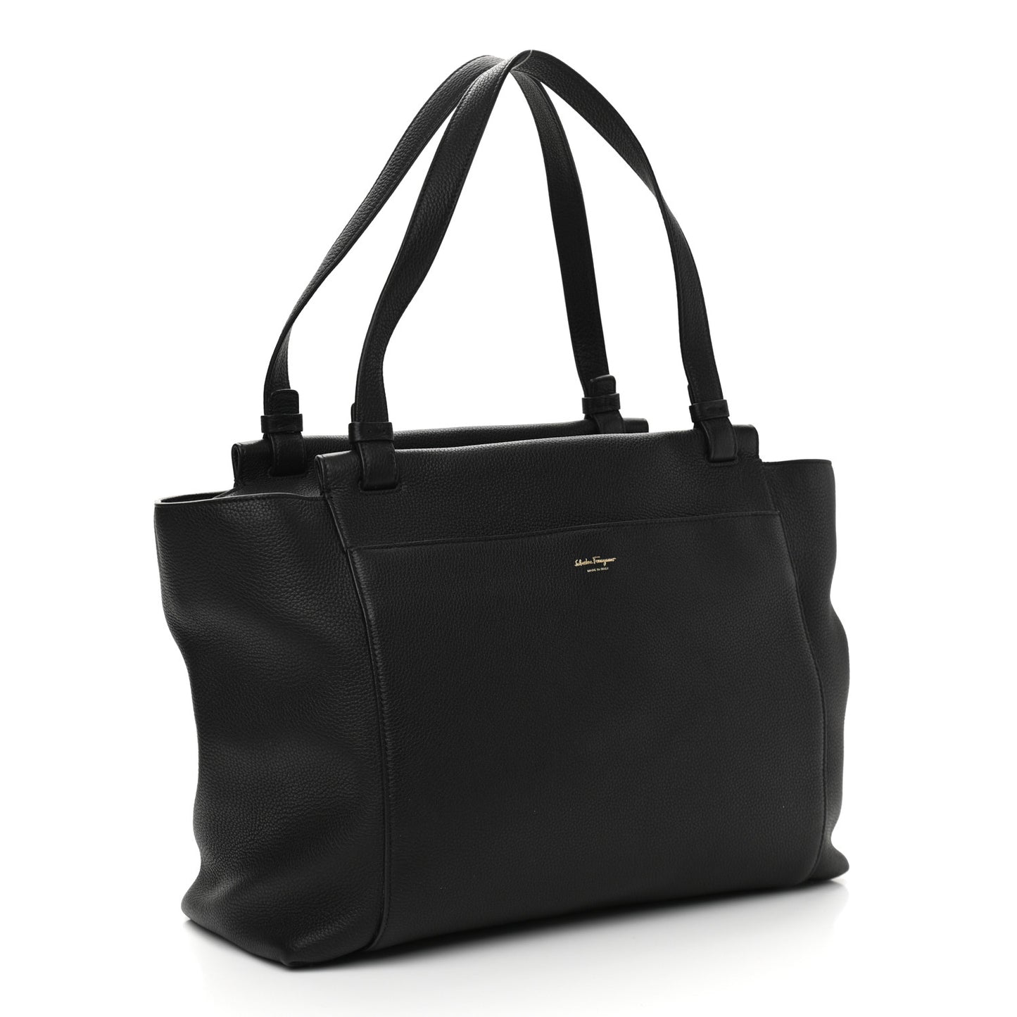 Grained Calfskin Bitter Pocket Tote Black