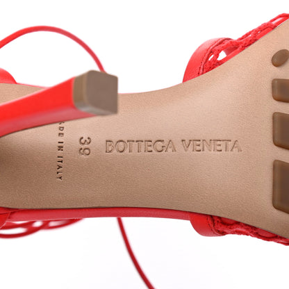 Bottega Veneta Mesh Nappa Stretch Ankle Tie Sandals 39 Tomato 9 of 11