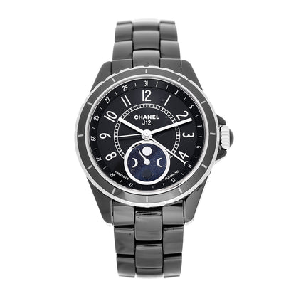 Chanel Stainless Steel Ceramic 38mm J12 Moonphase Automatic Watch Black 1 of 6