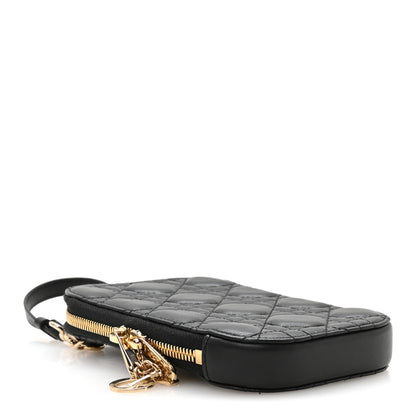 Christian Dior Lambskin Cannage Lady Dior Phone Holder Black 4 of 11