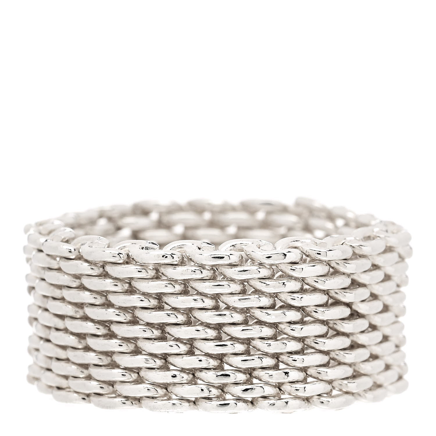 Tiffany Sterling Silver Somerset Mesh Ring 54 7 1 of 4
