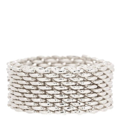Tiffany Sterling Silver Somerset Mesh Ring 54 7 1 of 4