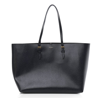 Saint Laurent Grained Calfskin Large Shopping Tote Navy 2 of 9
