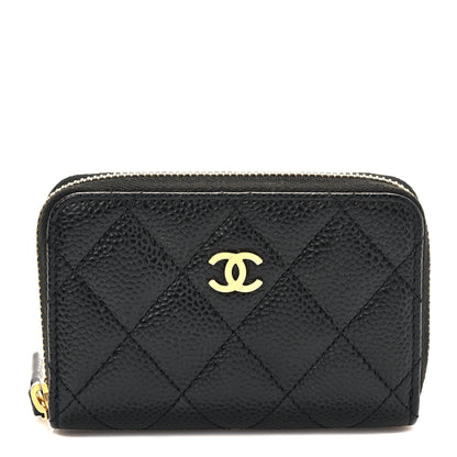 Chanel Caviar Quilted Zip Coin Purse Black 1 of 8