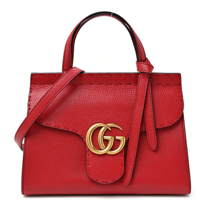 Gucci Cellarius Calfskin Mini GG Marmont Top Handle Bag Vulcanic Red 1 of 11