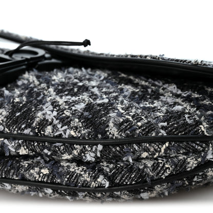 Christian Dior Tweed Saddle Bag Dark Blue 8 of 8