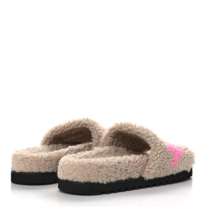 Louis Vuitton Shearling Paseo Flat Comfort Mule 41 Beige 4 of 8