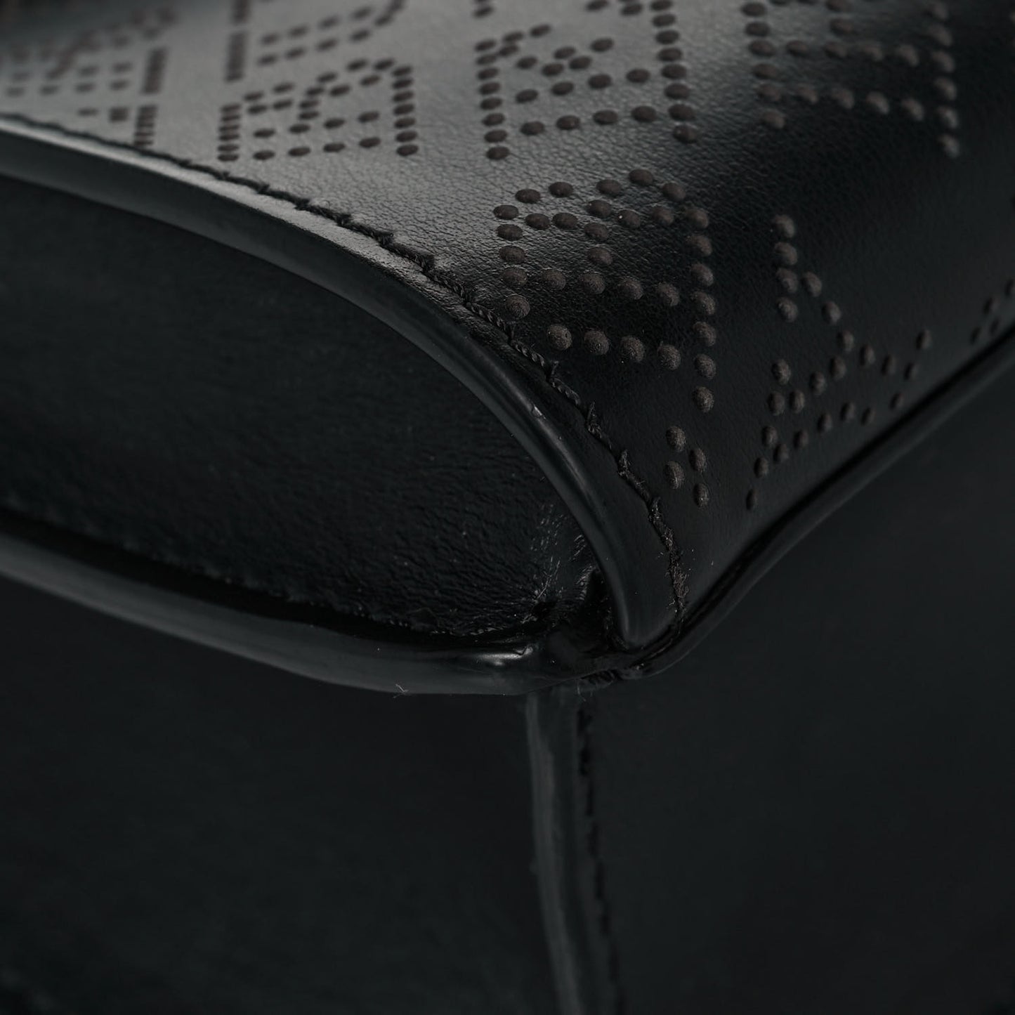 Calfskin Perforated Small Macken Crossbody Bag Black