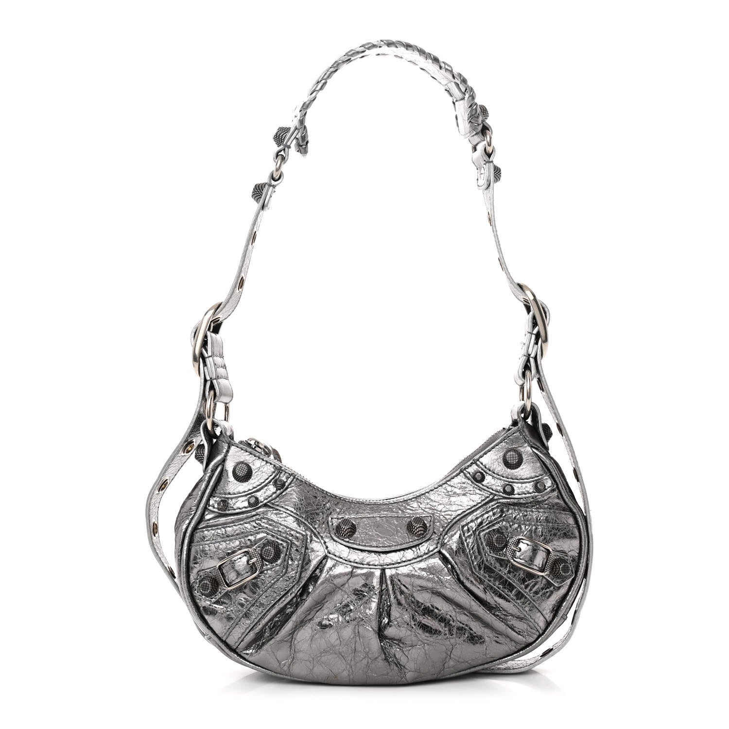 Balenciaga Metallic Agneau Arena Le Cagole Shoulder Bag XS Silver 1 of 13