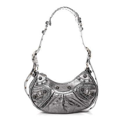 Balenciaga Metallic Agneau Arena Le Cagole Shoulder Bag XS Silver 1 of 13
