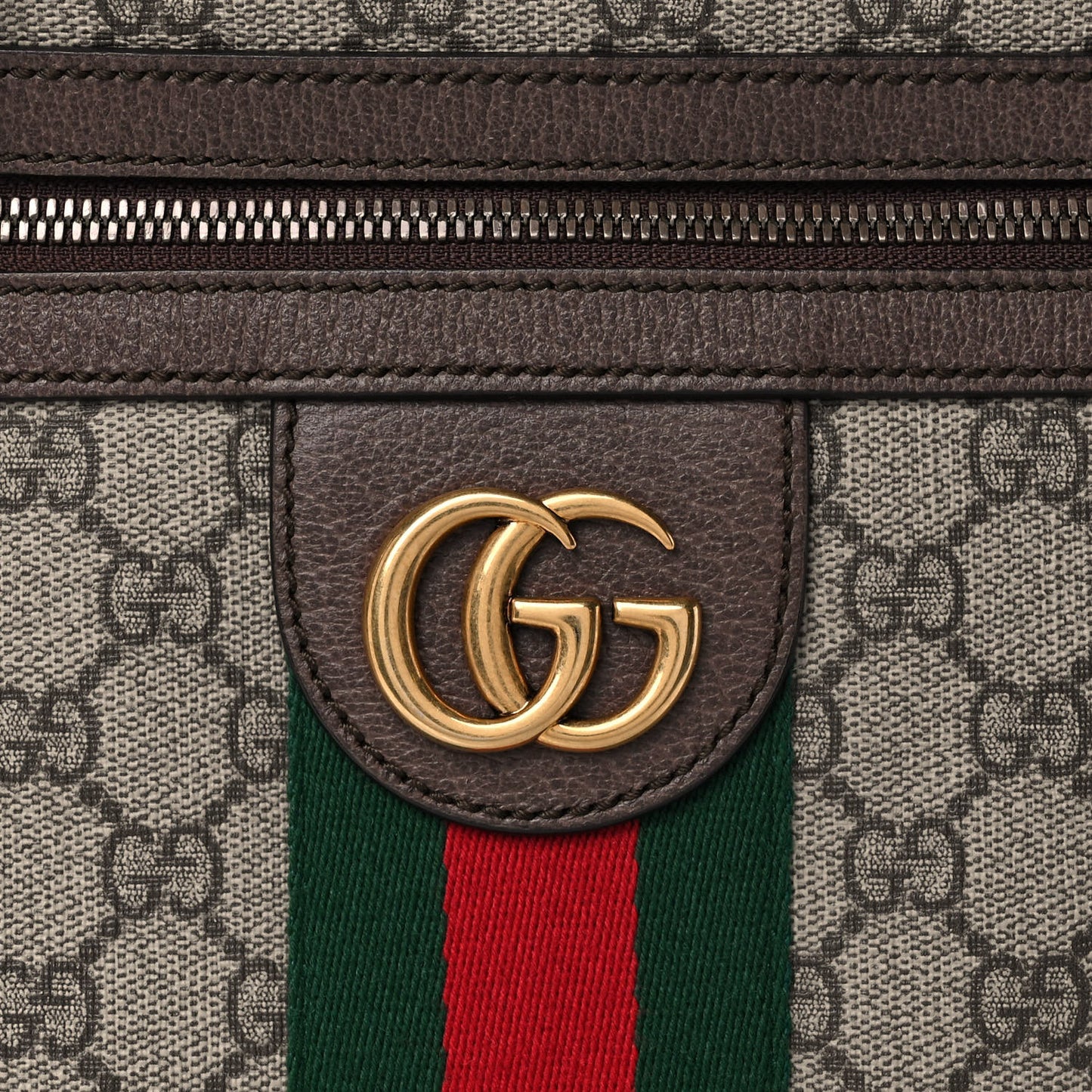 GG Supreme Monogram Web Small Ophidia Messenger Bag Brown