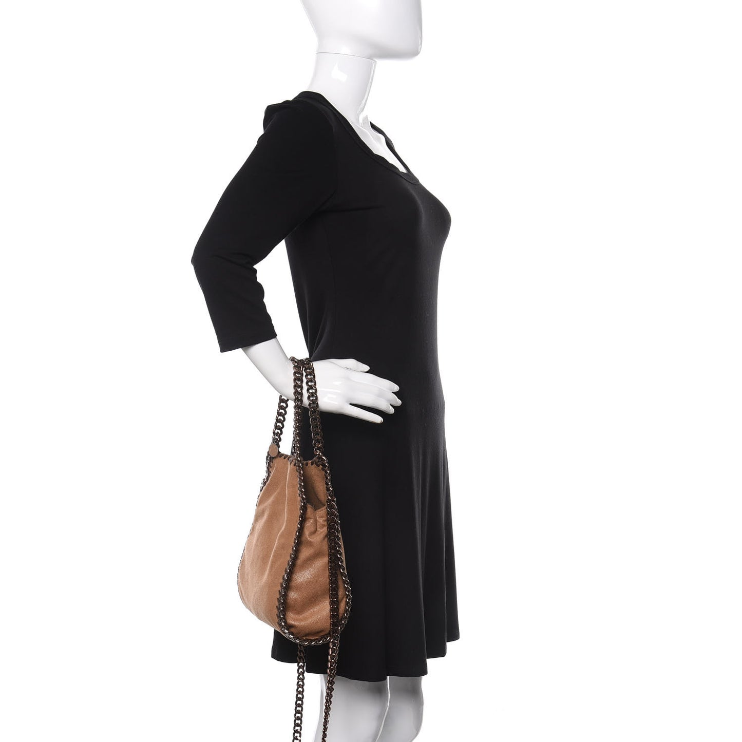 Shaggy Deer Mini Falabella Fold Over Tote Camel