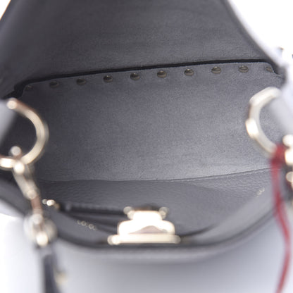 Valentino Garavani Pebbled Calfskin Mini Rockstud Flip-Lock Messenger Bag Pastel Grey 5 of 9