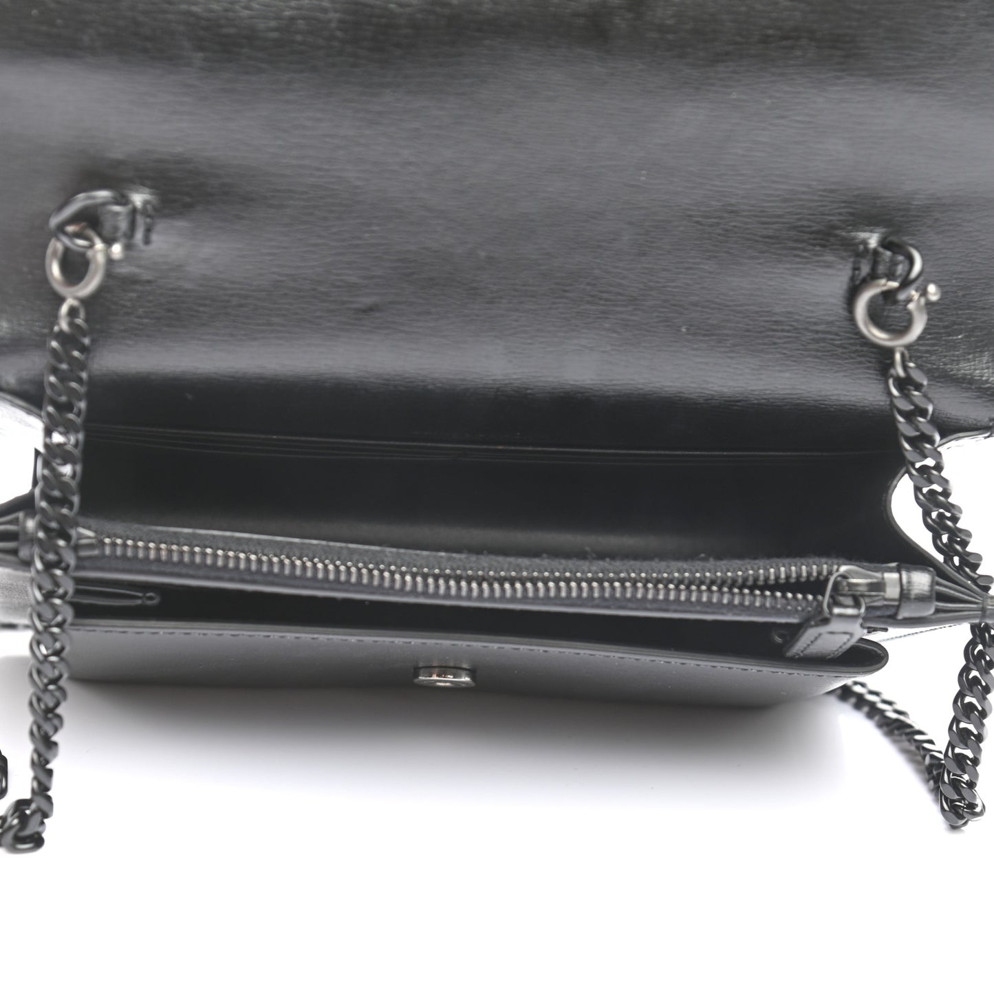 Calfskin Monogram Sunset Chain Wallet Black