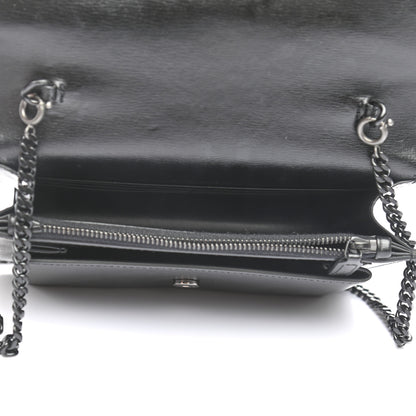 Saint Laurent Calfskin Monogram Sunset Chain Wallet Black 5 of 12