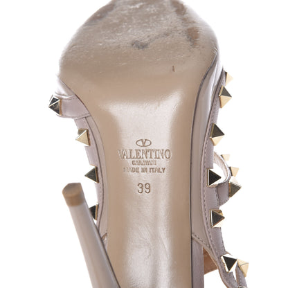 Valentino Garavani Patent Rockstud Ankle Strap Pumps 39 Poudre 6 of 10