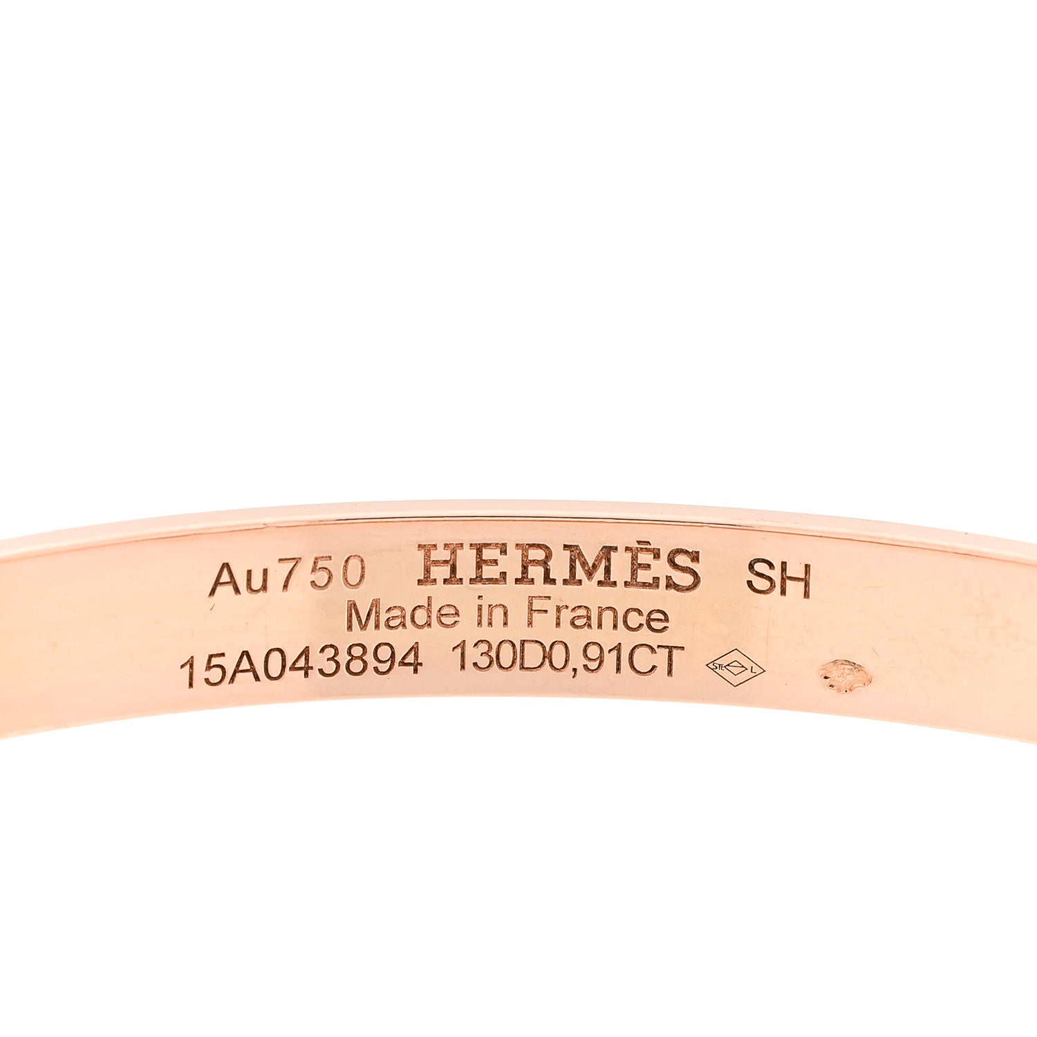 Hermes 18K Rose Gold Diamond PM Collier De Chien Pave Bracelet SH 3 of 3