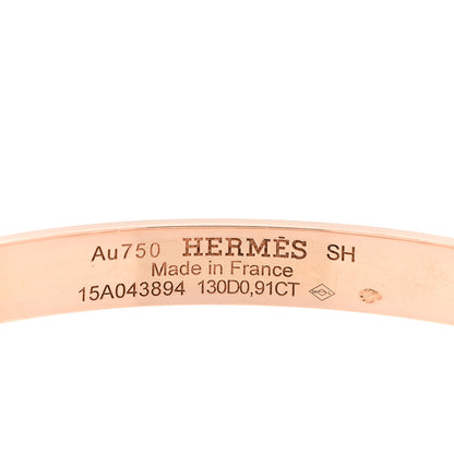 Hermes 18K Rose Gold Diamond PM Collier De Chien Pave Bracelet SH 3 of 3