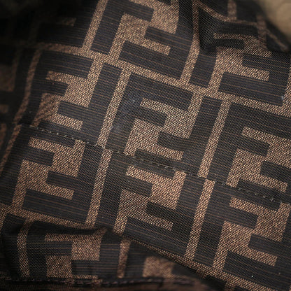 Fendi Fabric Jacquard FF 1974 Medium Trapezoid Beauty Pouch Tobacco Moro Black 11 of 11
